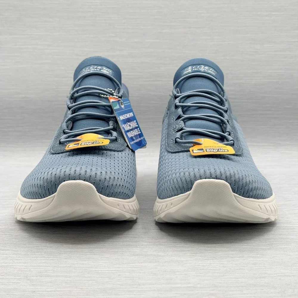 Skechers Women's 9 Sneakers Slip Ins Blue Hands Free Comfort Bobs 117504